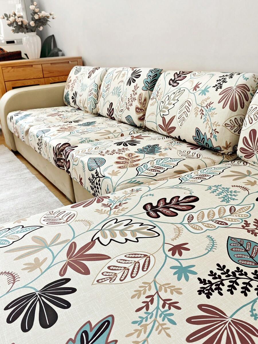 1 pieza Funda de cojín de asiento de sofá elástica y extraíble con estampado, adecuada para sala de estar, dormitorio, protección de sofá de oficina, decoración del hogar - Multicolor - Ver 1