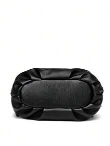 2026 New Black PU Leather One Shoulder Bag, Women's Multi-Zipper Crossbody Bag, Fashion Handbag - Black - View 8