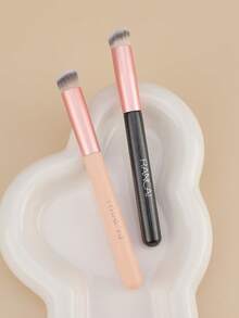 RANCAI 1/2/5 فرشاة تمويه مائلة، فرشاة أساس، أدوات مكياج قاعدة شفافة، فرشاة مكياج ناعمة الشعر، غير ماصة لكريم BB والبودرة والأساس - متعدد الألوان - مشاهدة 2