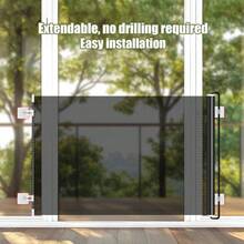 Barandilla Para Perros En Escaleras -  Extensible Y A Prueba De Nios Valla de Malla Para Gatos en Puertas Para Interior y Exterior, Para Exterior Pasillo Balcn Terraza Corredor Habitacin - Doble gancho black 40*125 cm - Ver 5