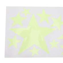 Glow In The Dark Moon And Stars Wall Stickers: Self-Adhesive PVC Decals For Children's Room Decoration. - Mint Green - View 5