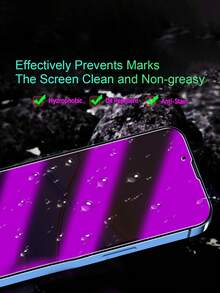 2pcs Purple Light Anti-Spy Tempered Glass Screen Protector, Seamless Full Coverage, Smooth Edges, Bare Screen Touch Feedback, Silky Touch, Anti-Scratch, Hydrophobic & Oleophobic Coating, Privacy Protection, Compatible With Phone 11/12/13/14 Pro Max/15 Pro Max/16/16 Plus/16 Pro/16 Pro Max/16e/17/17 Air/17 Pro/17 Pro Max Series - Purple - View 6