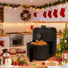 MIRASTON 2.8QT Small Air Fryer, Unique Mechanical Knob Design With Precise Adjustments For Healthy And Quick Meals, Black,Ideal For Small Spaces, Dishwasher,Kitchen Appliances,Kitchen,Kitchen Accessories,Gift,Christmas Gift,Thanksgiving Gift - US A Type Plug(110-127V) - View 6