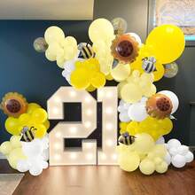 36个黄色和白色哑光气球，适合女孩/男孩生日、迎婴派对、毕业典礼、周年纪念、婚礼、阳光派对和其他庆祝活动 - 彩色 - 查看 4