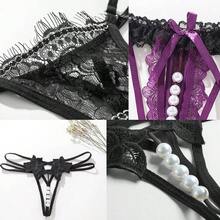 - 4 bragas para mujer, con lazo floral, para ropa interior, espalda en, cintura baja, forma de V, transpirable, paquete de 4, talla - M-G Corto + negro - - Ver 6
