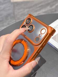 奢华原装磁吸支架磨砂透明电镀手机壳，兼容 17 Pro Max、17 Pro、17、16 Pro Max、16 Pro、16 Plus、15 Pro Max、15 Pro、15、14 Pro Max、14 Pro、13 Pro Max、13 Pro、16、14、13，带摄像头保护和防震功能。 - 橘色 - 查看 5