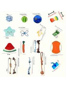 10件套耐咬狗狗磨牙玩具套装，毛绒+绳子+TPR+硅胶材质，小型犬牙齿清洁磨牙玩具，非电动，适合幼犬玩耍和增进感情