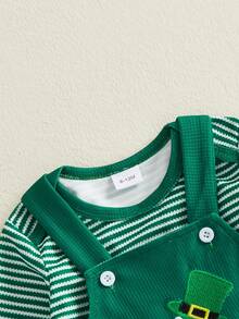 My First St Patricks Day Baby Boy Outfit Set Romper Overalls 2Pcs Spring Holiday Wear 0-18M - 綠色 - 查看 5