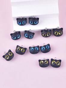 12 件各式可爱甜甜圈、猫和动物形状树脂珠宝吊坠、耳环、项链配饰，适合女士 DIY 珠宝制作 - 彩色 - 查看 5