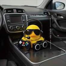 1 Set Car Dashboard Accessories - Quirky Duck With Headphones And Necklace - Orange - View 6