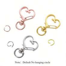 40pcs Heart-Shaped Keychains Made Of Zinc Alloy With A Golden Finish, Heart-Shaped Pendant DIY Keychain Making Accessories