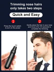 1 pieza Recortador de vello nasal y removedor de vello facial para hombres - Herramienta de aseo portátil (Baterías no incluidas) - Multicolor - Ver 4