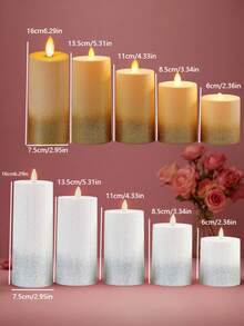 1pc Ombre Glitter LED Electronic Candle Set, Romantic Gradient Glitter Cylinder Soft Light Atmosphere Electronic Candle Set, Suitable For Valentine's Day Proposal Decoration, Couples Home Decor, Men's Gift, Personalized Gift, Ramadan, Wall Decor, Bedroom Decor, Personalized, Garden Decor, Bathroom Accessories, Candle Warmer Lamp - Warm white light - View 4