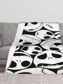 Disney Jack Skellington Nightmare Before Christmas Flannel Blanket For Bed - Fuzzy Warm Cozy Non-Shedding Throw For Home Décor & Gift - 風格 - 查看 1
