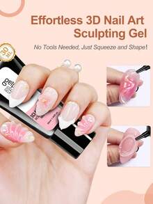 GEL ESCULTURA 3D, 30ml Gel Escultor Transparente para Esculpir, Moldar e Pintar Designs de Arte de Unhas, Cola de Strass para Decoração de Gemas - Transparente - Visão 5