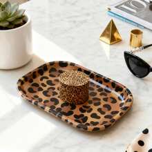 Rolling Tray Set, For Leopard Pattern Lovers | Includes 180*140mm Rolling Tray, 4-Layers Aluminum Alloy Grinder | Smoking Accessories Kit, For Friends, Families, And Smokers - 彩色 - 查看 4