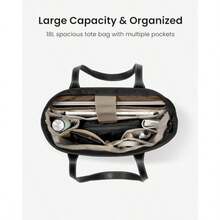 Laptop Tote Bag For Women 15-16 Inch Water-Resistant Laptop Work Tote With Device Compartment 12.5L-18L Shoulder Bag - Black18L - View 4