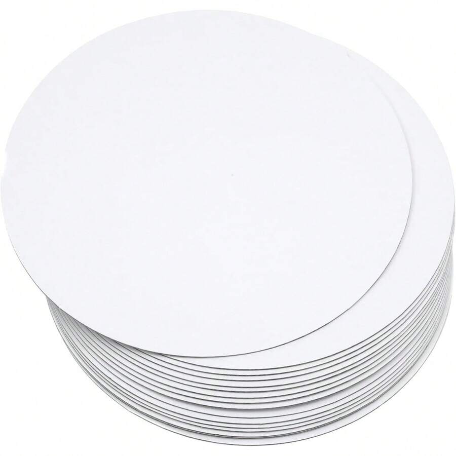 Cakeboard Round,Disposable Cake Circle Base Boards Cake Cardboard Pizza Plate Platter… - 20pcs White - View 1