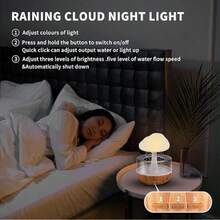 Rain Cloud Aroma Essential Oil Diffuser, Zen Master Diffuser, Rain Cloud Night Light, Mushroom Lamp Diffuser, Mini Humidifier, Desk Fountain, Bedside Sleep Relaxation, Water Drop Sound