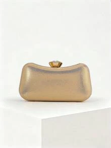 Tas Clutch Mutiara Bentuk Tetesan Air Mewah dan Elegan YMI STYLE, Tas Tangan Pesta Pernikahan Romantis dengan Dekorasi Cincin Berlian Imitasi, Cocok untuk Acara Formal Pengantin, Tas Bahu, Clutch Pernikahan - Emas - View 5