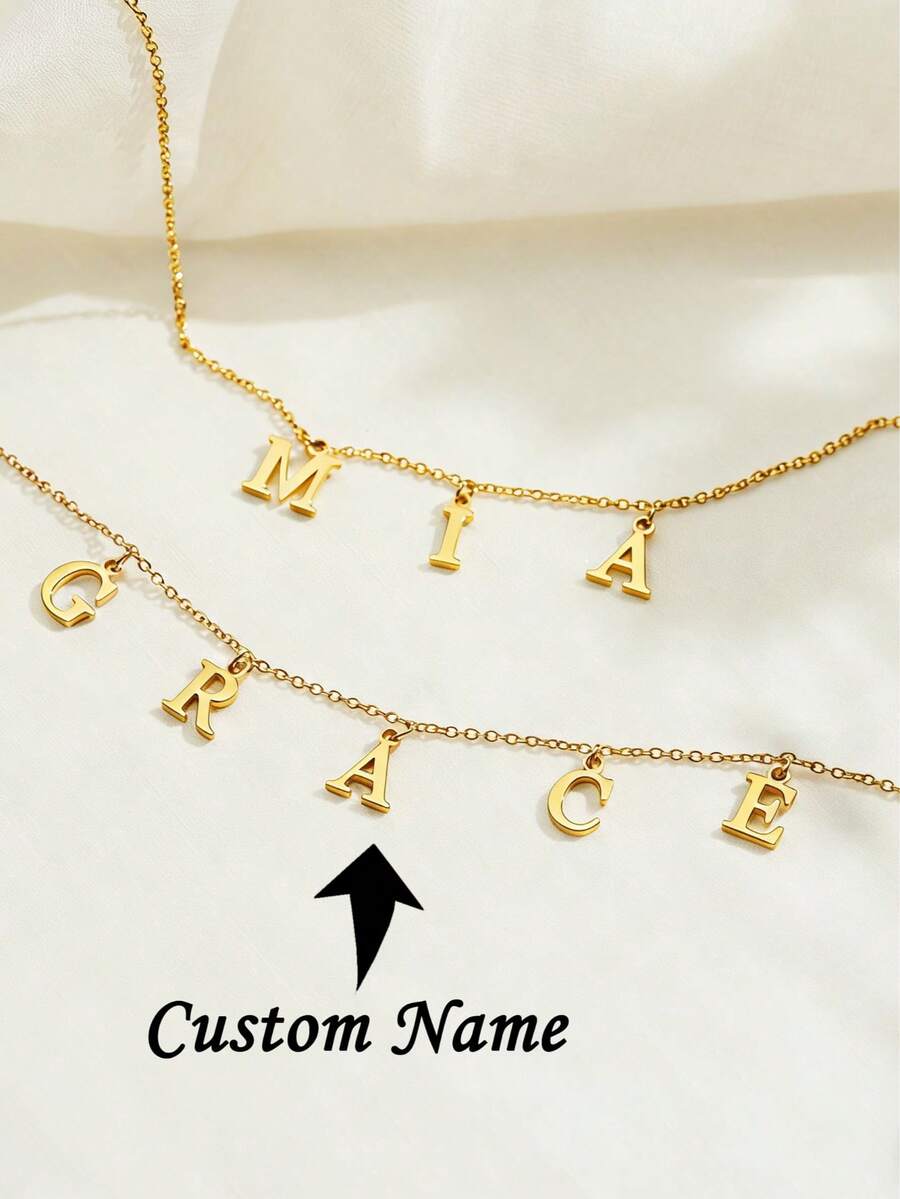 1 chiếc vòng cổ khắc tên theo yêu cầu, gồm 1-8 chữ cái tiếng Anh, dây chuyền hình chữ Y với mặt dây chuyền chữ cái bằng thép không gỉ tối giản, một chiếc vòng cổ cá nhân hóa dành cho nữ phù hợp với mọi mùa, cũng là một món quà Giáng sinh lý tưởng dành cho người thân yêu và là sự lựa chọn hoàn hảo để tặng cho người bạn yêu thương. - Nhiều màu 2 - Xem 1