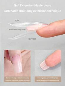 180 khuôn tạo hình móng tay hình oval kiểu sandwich, 15 kích cỡ, khuôn gel trong suốt phủ toàn bộ móng, thiết kế khuôn hai lớp trên và dưới, thích hợp cho việc tự làm móng nối và cung cấp dụng cụ cho salon làm móng, đầu móng nối. - Trong sáng - Xem 5