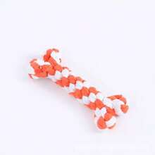 棉绳骨头形状狗狗磨牙玩具，编织无味狗狗牙齿清洁磨牙玩具