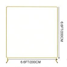 Wedding Arch Backdrop Stand Square 6.6FTx6.6FT Gold Metal Balloon Arch Stand Garden Arbor Backdrop Frame For Wedding Birthday Party BabyShower Photo Booth Background Decoration - Raise the Price - View 1