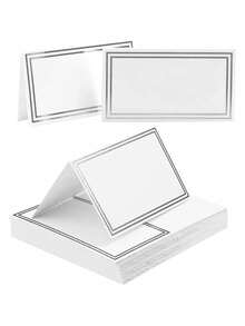 10张银箔个性化姓名卡，婚礼座位号卡装饰，桌卡，餐桌布置姓名卡，空白桌卡，宾客卡，银箔婚礼桌卡，宾客签到卡，婚宴桌卡，派对晚宴，装饰，家居，家居生活，活动派对用品，仪式用品，派对标牌 - 銀色 - 查看 1