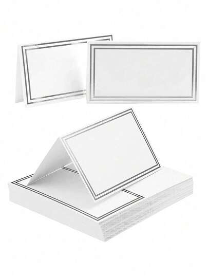 10pcs Silver Foil Personalized Name Cards, Wedding Seat Number Cards Decor, Table Cards, Dining Table Arrangement Name Cards, Blank Table Cards, Guest Cards, Silver Foil Wedding Table Cards, Guest Check-In Cards, Wedding Dinner Table Cards, Party Dinner, Decor, Home, Home & Living, Event Party Supplies, Ceremony Supplies, Party Signage