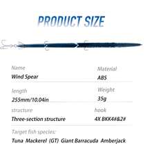 Mồi câu 10.04in/255mm, mồi câu cá hình kim chìm Bionic Needle, ném xa cho cá GT, cá ngừ, cá thu, 2 chế độ câu, dây thép không gỉ bền bỉ chống cắn, lưỡi câu ba ngạnh sắc bén diệt quái vật biển sâu cho câu cá trên thuyền. - Nhiều màu - Xem 2