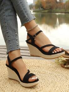 New Summer Platform Sandals, Multifunctional Thick Sole Waterproof, Flattering And Height Increasing - Black - View 4