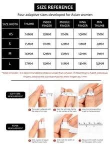 10片手工美甲贴纸，红色短梯形，香氛风格，法式美甲，按压式美甲贴，适合新年、情人节、UV灯美甲、夏季、日常佩戴，优雅设计，高端法式风格，凝胶指甲油，闪粉，猫眼效果，金属光泽，全覆盖假指甲贴纸，美甲用品 - 紅色 - 查看 11