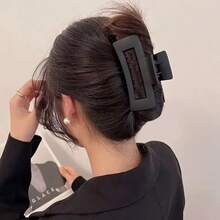 6 piezas Pinzas de pelo cuadradas negras mate de 4.33in/11cm, de alta capacidad, minimalistas y elegantes. Agarre fuerte, accesorio de pelo esencial para uso diario y redes sociales, adecuado para todos los estilos de cabello. Pinza de pelo elegante, pinza de pelo casual - Negro - Ver 2