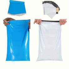 40 piezas de bolsas de envío de plástico opaco de 11*16.53 pulgadas con cinta adhesiva y cinta adhesiva resistente, 20 blancas y 20 azules, adecuadas para empaquetar regalos de vuelta a la escuela/bolsas de envío, embalaje de correo de oficina - 40 unidades - Ver 2