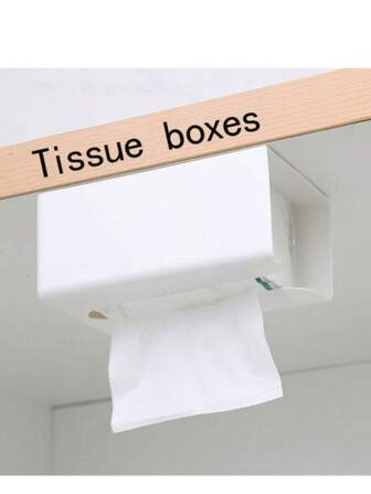 2pcs Wall-Mounted Tissue Paper Holder, Adhesive-Free, Creative Minimalist Plastic Multi-Function Toilet Paper Box