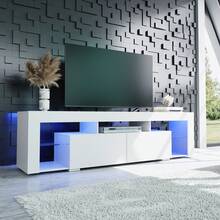 TV Stand, 63 Inch Entertainment Center, Modern TV Console With 2 Drawers For Living Room, LED TV Stand For 60 To 70 Inch TV - trắng - Xem 2