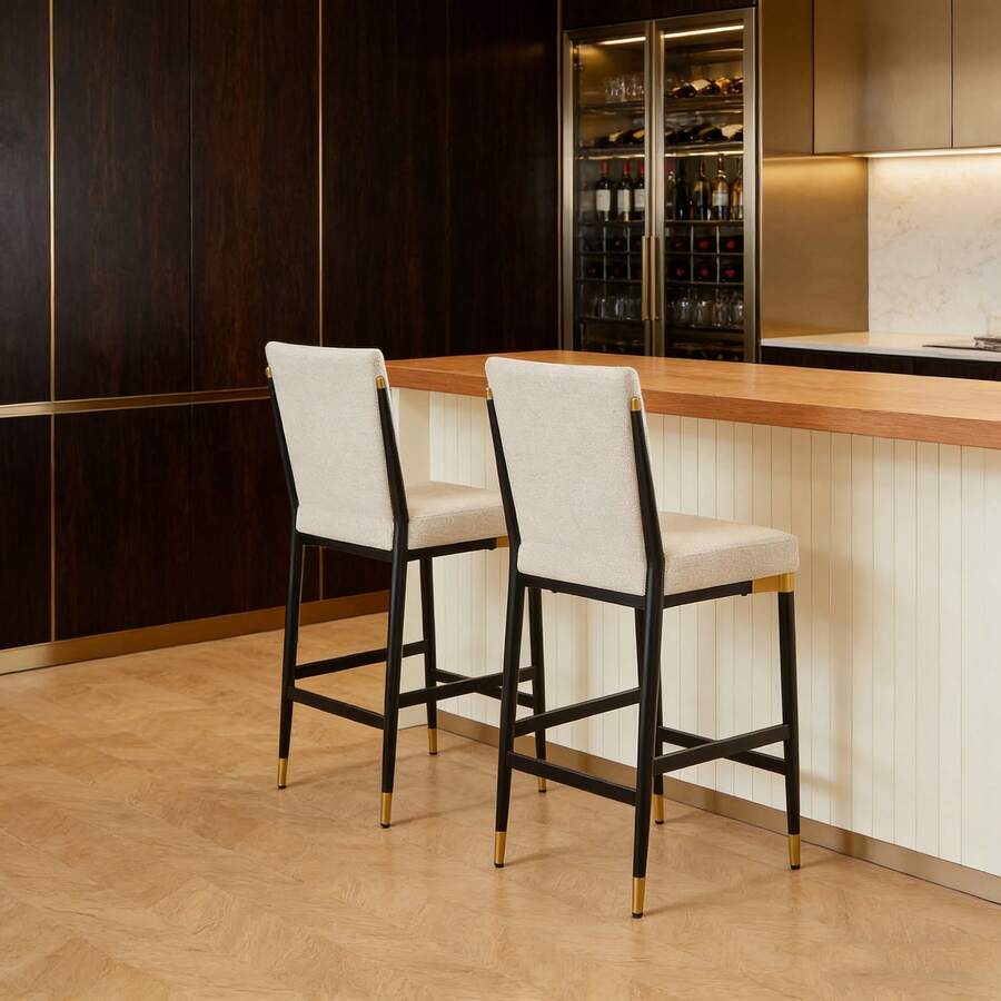 Dining Chairs - Beige + Fabric-5 - View 1