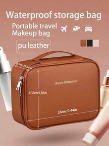 1pc Multi-Functional Travel Makeup Bag, Large Capacity Cosmetic Organizer Bag, Waterproof Makeup Brush Holder, Detachable Makeup Bag, Portable Handbag, Suitable For Carrying Beauty Essentials, Skincare, Makeup Brushes, Vacation & Travel Essentials, Back To School Supplies - Multicolor - View 6