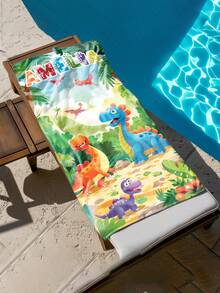 Personalized Kids Beach Towel, Custom Birthday Gift, Girls Bath Swim Towel, Beach Essentials, Toddler Beach Towel - Multicolor - View 8