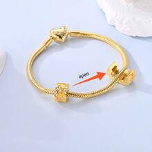 Valentine's Day Gift Silver Plated Charm Love Theme Charm Beads Rotatable Cartoon Pendant Fit Bracelet Necklace Jewelry Designs Gifts - Gold - View 3