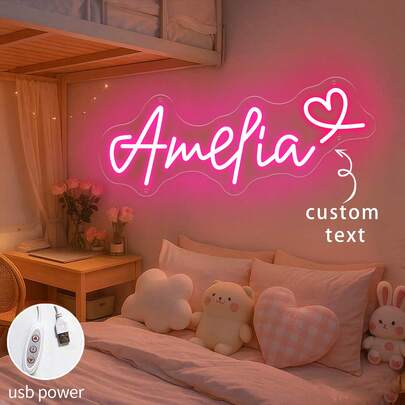 Customized Neon Name Light, Personalized Neon Name Light, Halloween Decoration Light, Can Customize To Add Small Hearts, Personalized Neon Light, Gamer LED Light, Room Decor Wall Art, Flowing Light Sign, Customized Gift - Ideal For Room Decor, Bedroom Decor, Gaming Room Decor, Men's Exclusive Space Gift, Birthday Gift!