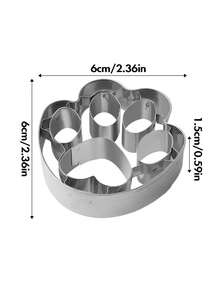 1pc/6pcs Stainless Steel Bear Paw Shaped Cookie Cutter, Baking Mold For Cookies, Fondant, Biscuits - Multicolor - View 4