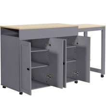 Moderner ausziehbarer Bartisch(118-180*50*94cm) ,Ausziehbarer Esstisch mit Stauraum , mit sechs AblageflächenStehtisch Bistrotisch, für Esszimmer,Verwendung als Wohnzimmertrennwand, Grau - Gris - Voir 1