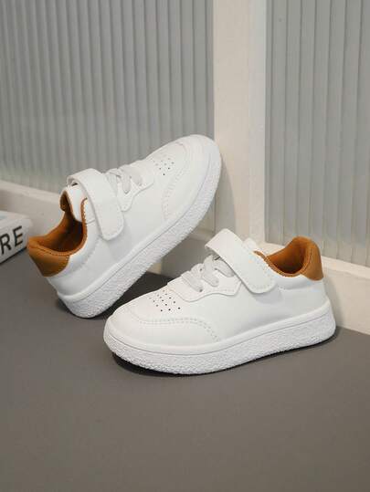 1 Pair Kids Casual Canvas Sneakers, Children Unisex Versatile Sports Shoes, Leather Surface