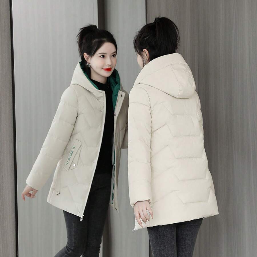 Women Outdoor Winter Coats - Beige - View 1
