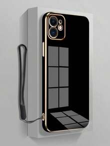 1件装【日常必备】粉紫色电镀手机壳，兼容苹果17 Air/17 Pro/17 Pro Max | 金色边框+机身边框+硅胶挂绳 | 简约风格 | 防刮 | 防震，兼容苹果16/15/14/13/12/11/8/7/Pro/Pro Max/Plus，S8-S25/FE/Plus/Ultra，兼容红米手机 - 兼容苹果13阅读，兼容苹果16阅读 - 节日礼物，生日礼物，S26，兼容OPPO，兼容摩托罗拉，兼容红米Note，兼容英菲尼迪 - 黑色 - 查看 4