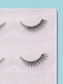 3对透明自然假睫毛，适合日常佩戴和化妆使用 - 黑色 - 查看 5