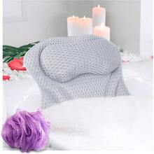 Almohadas de baño para soporte de cuello y espalda de bañera - Almohada de baño para bañera - Almohada de baño para reposacabezas - Almohada de spa para bañera y jacuzzi - Accesorios de bañera para mujeres - Cojín de baño para adultos - Gris - Ver 1