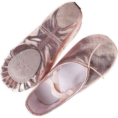 KESYOO Zapatos De Baile para Nias Antideslizantes De PU Rosa, Talla 23, Suela Suave, para Actuaciones Infantiles y Uso Diario